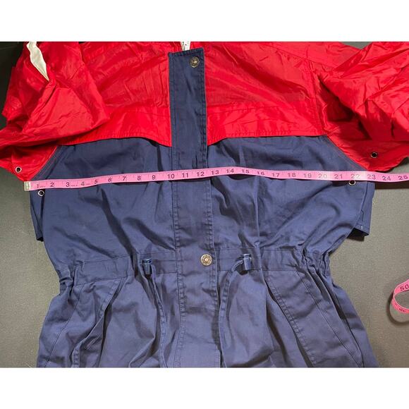 OutBrook Womens Medium Red Navy Parka Coat Jacket Full Zip 90s 80s - Picture 9 of 12